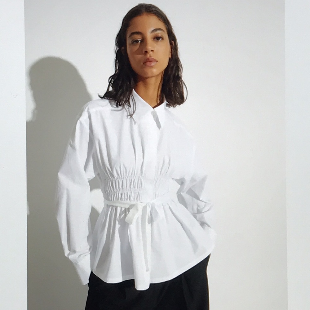Saint Art Yvonne ruched tie blouse XS - Picture 2 of 16